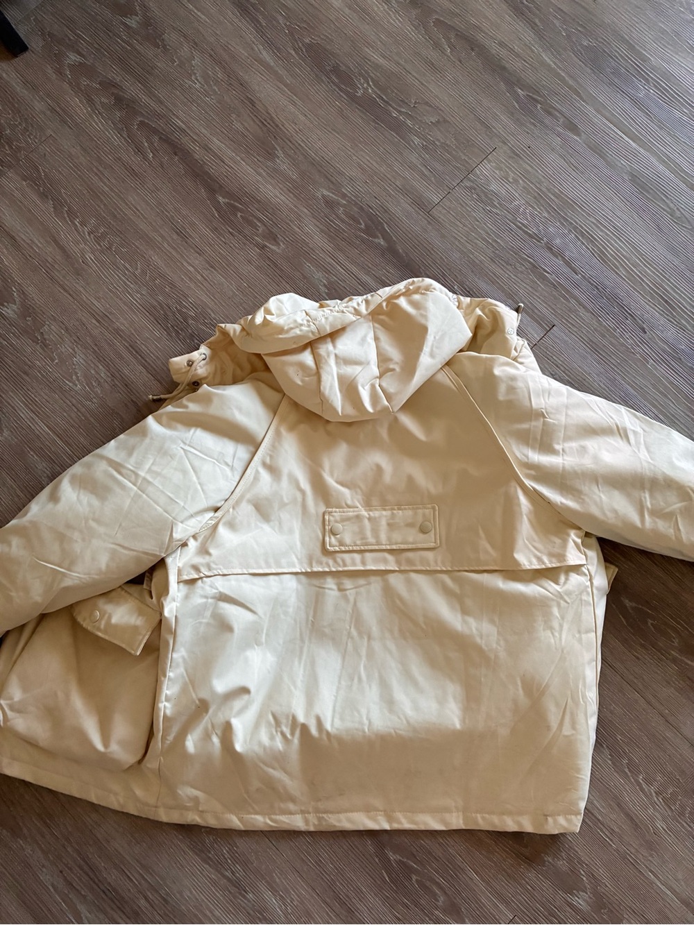 Cream Hooded Puffer Jacket - Quilted Winter Coat